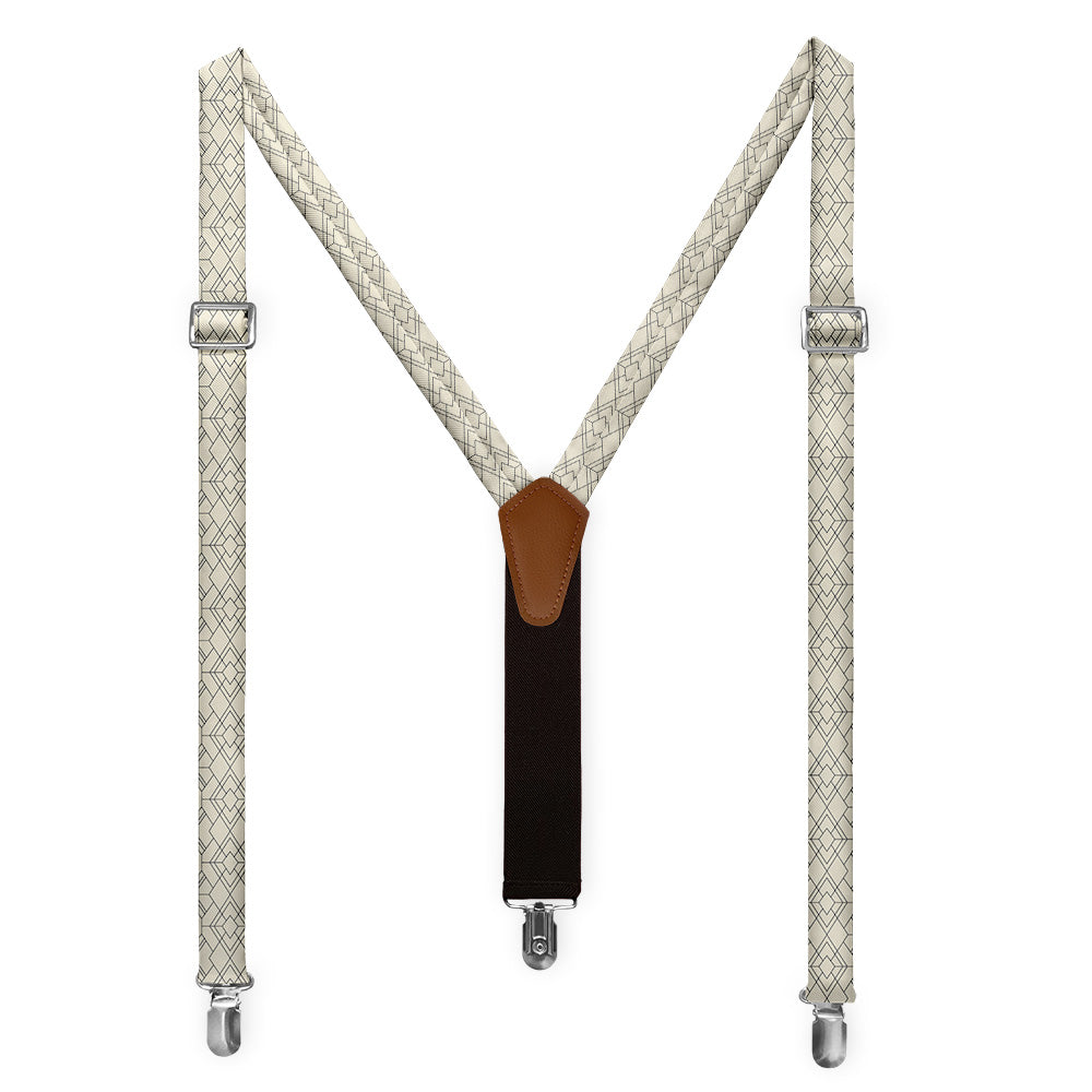 Vintage Deco Suspenders - Full Front View - Knotty Tie Co.