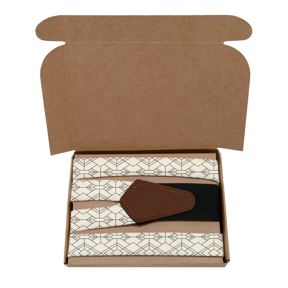 Vintage Deco Suspenders - Kraft Gift Box Packaging - Knotty Tie Co.