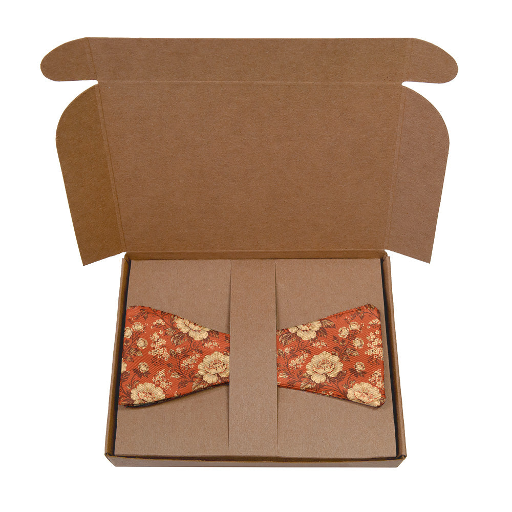 Vintage Floral Bow Tie - Kraft Gift Box Packaging - Knotty Tie Co.