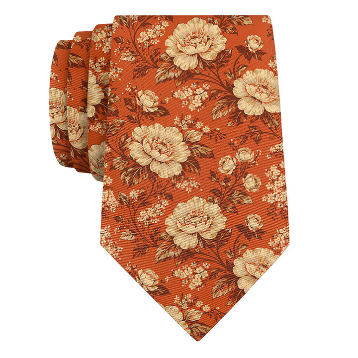 Vintage Floral Necktie - Rolled - Knotty Tie Co.