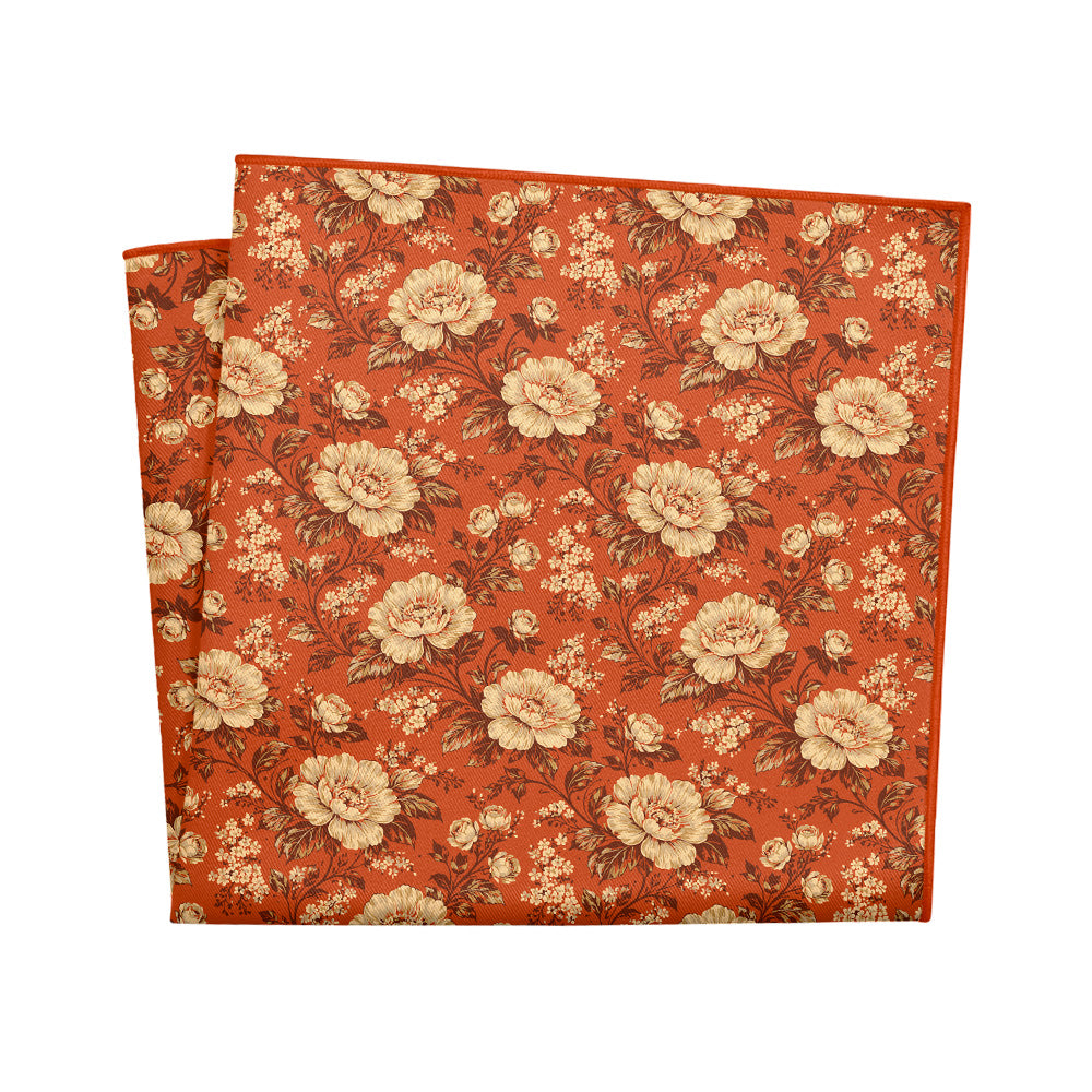 Vintage Floral Pocket Square - 12" Square - Knotty Tie Co.