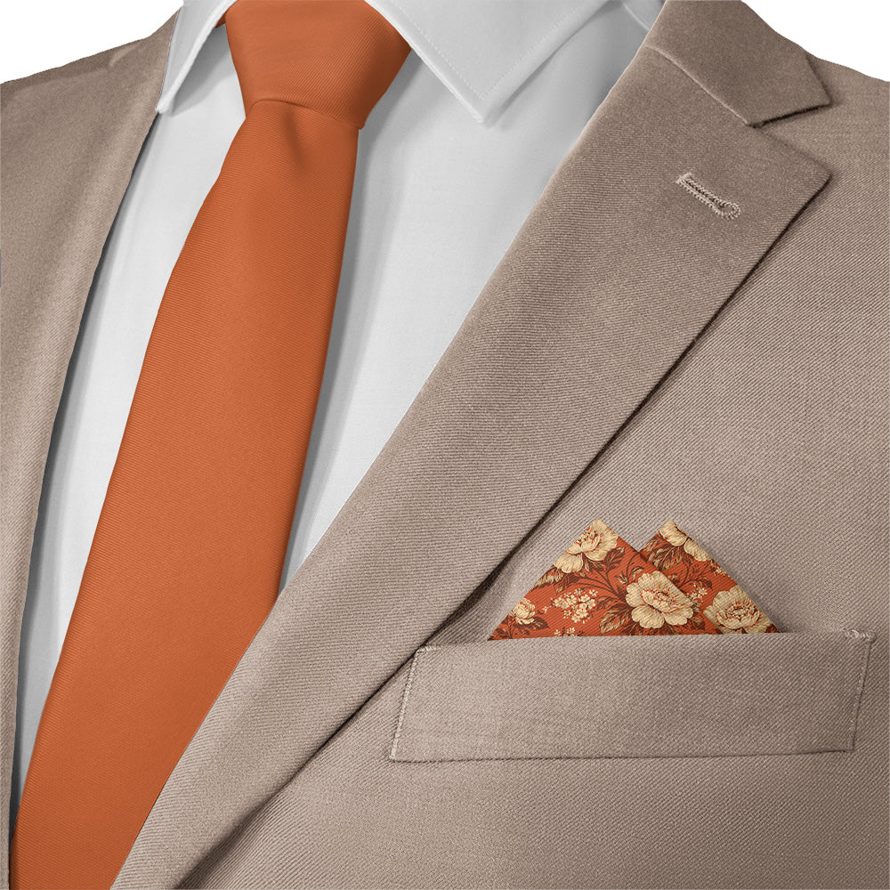 Vintage Floral Pocket Square - Matching Necktie - Knotty Tie Co.