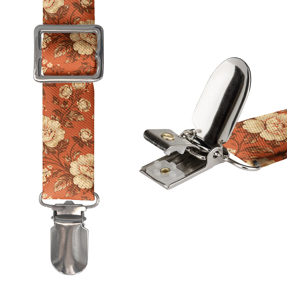 Vintage Floral Suspenders - Hardware and Strap - Knotty Tie Co.