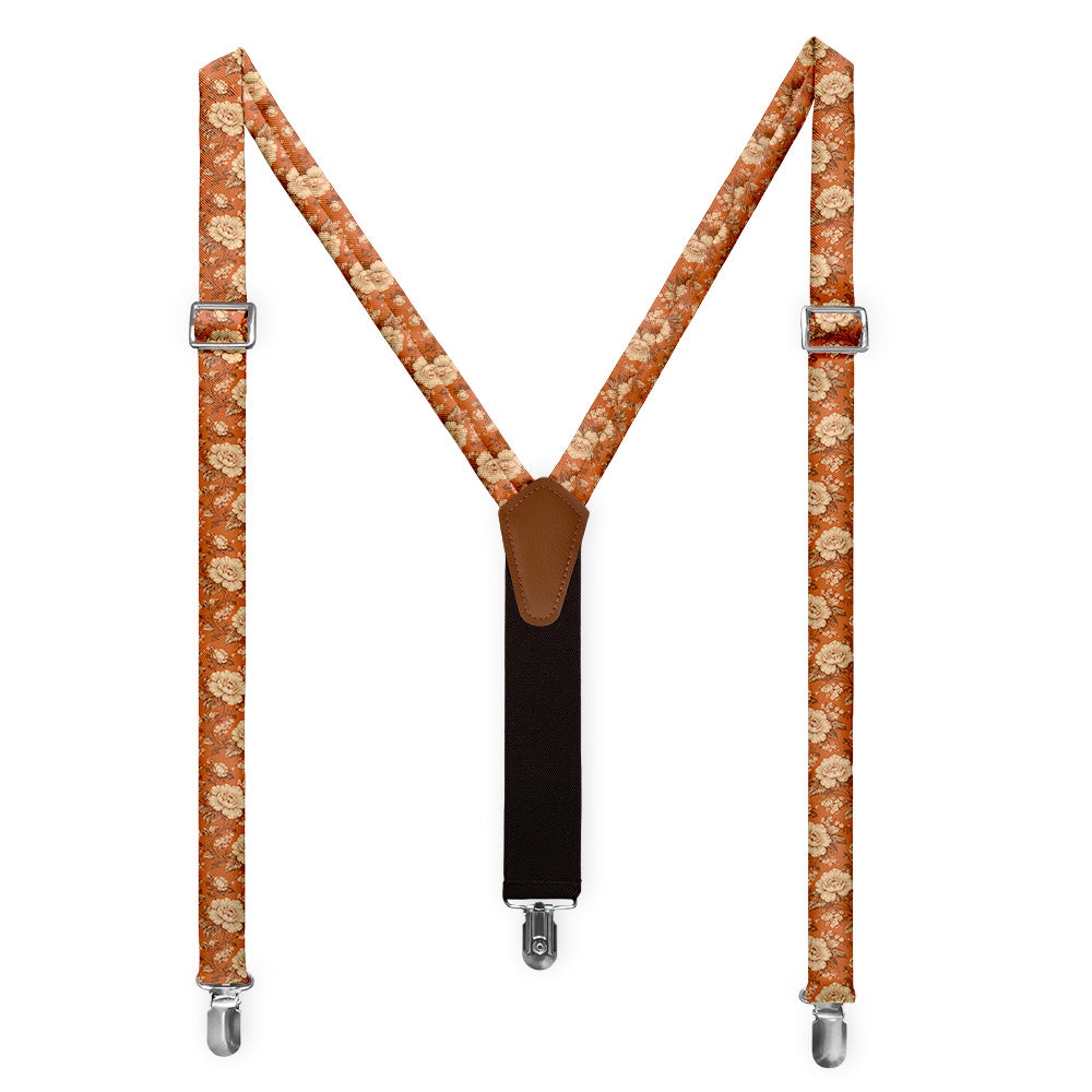 Vintage Floral Suspenders - Full Front View - Knotty Tie Co.