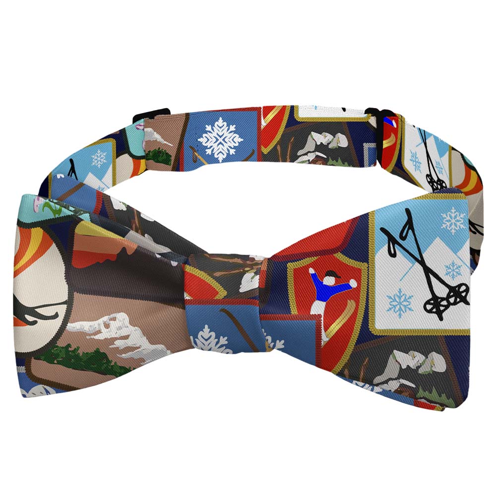 Vintage Ski Patches Bow Tie - Self Tie Bow Tie - Knotty Tie Co.