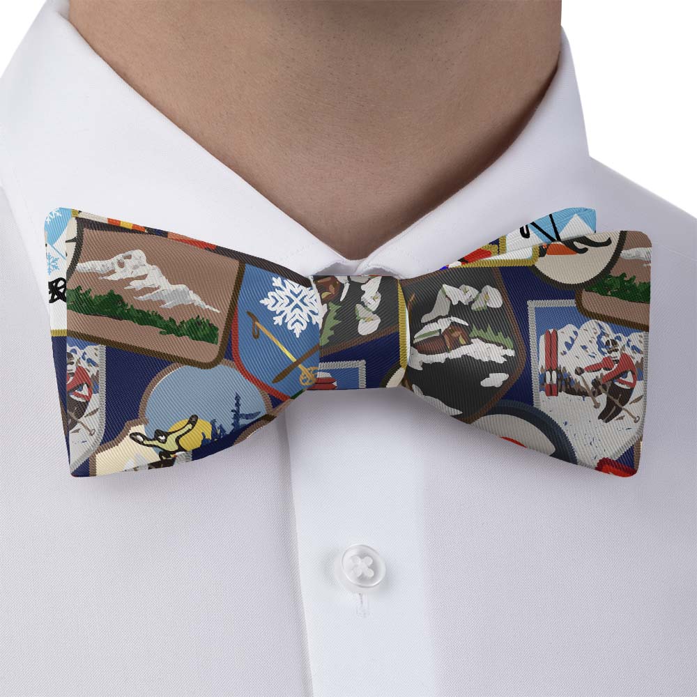 Vintage Ski Patches Bow Tie - Self Tie Bow Tie - Knotty Tie Co.