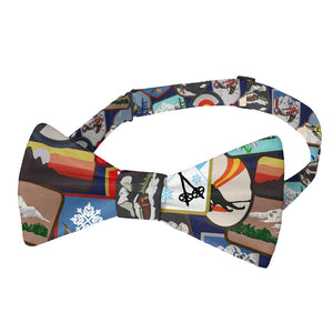 Vintage Ski Patches Bow Tie - Pre-Tied Bow Tie - Knotty Tie Co.