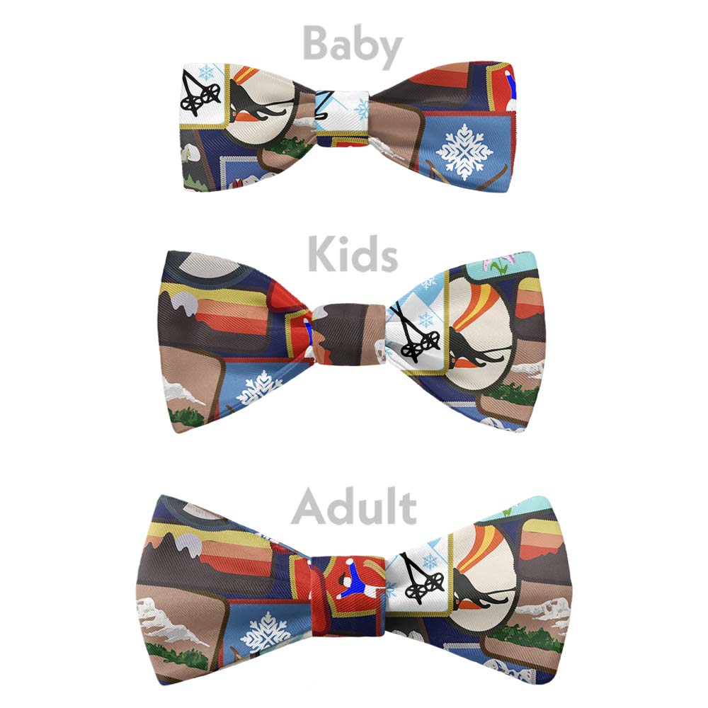Vintage Ski Patches Bow Tie - Bow Sizes - Knotty Tie Co.