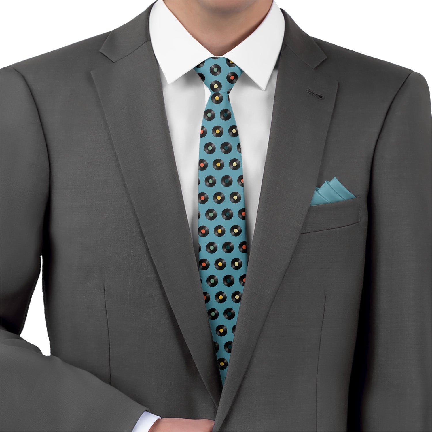 Vinyl Dots Necktie - Matching Pocket Square - Knotty Tie Co.