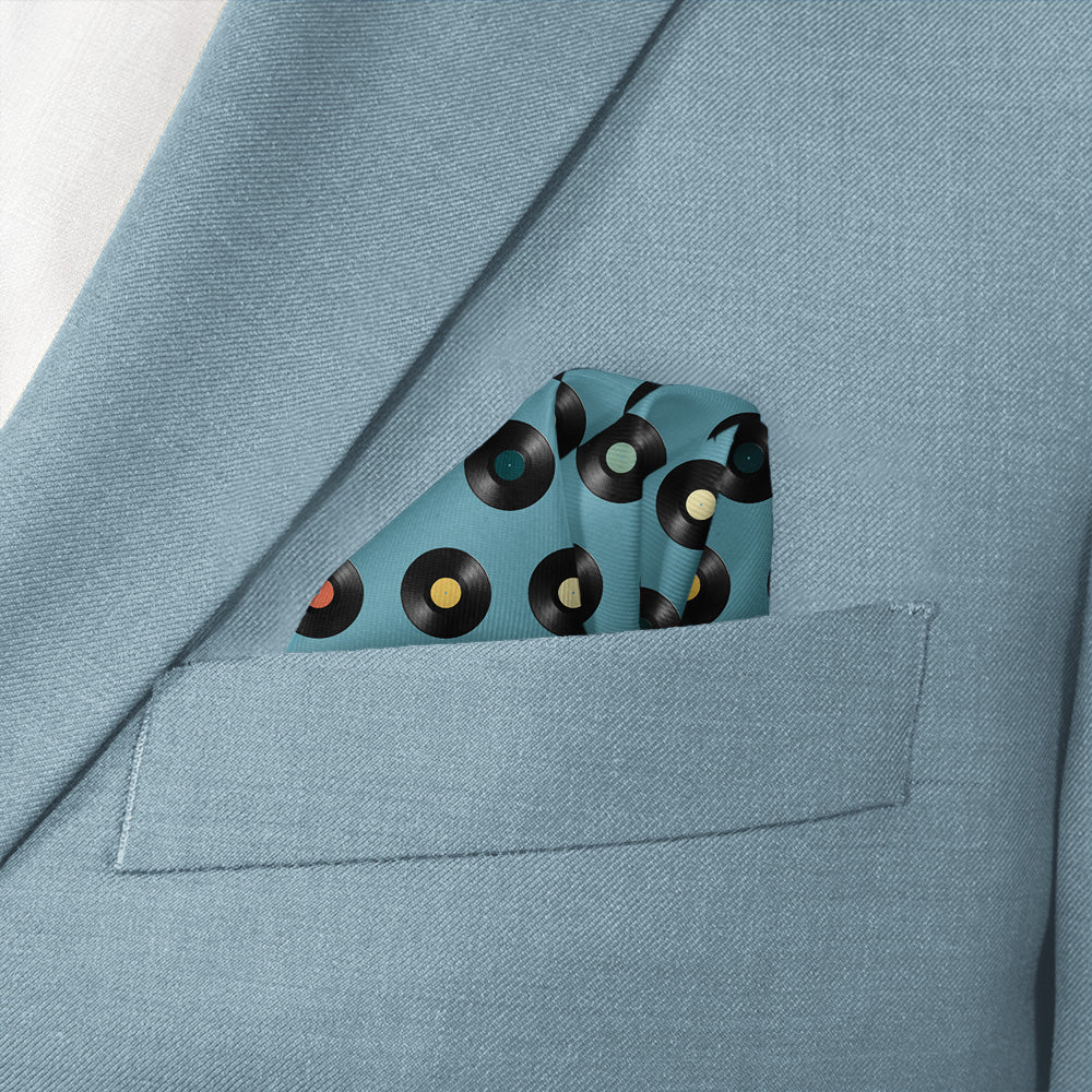 Vinyl Dots Pocket Square - Wave Fold - Knotty Tie Co.