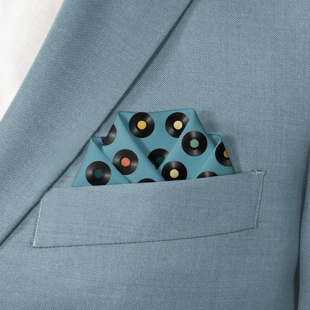 Vinyl Dots Pocket Square - Scalloped Fold - Knotty Tie Co.