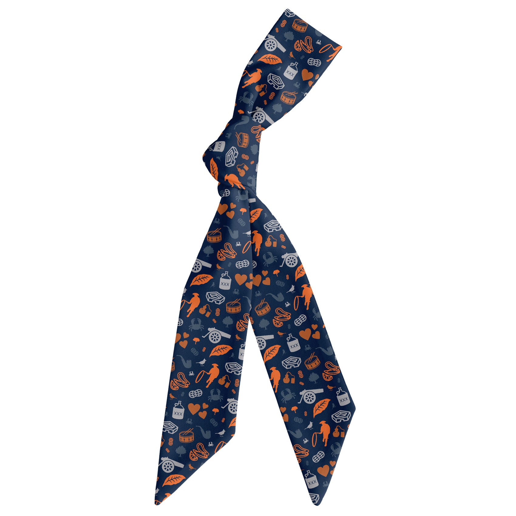 Virginia State Heritage Hair Scarf - Scarf Tied Into Knot - Knotty Tie Co.