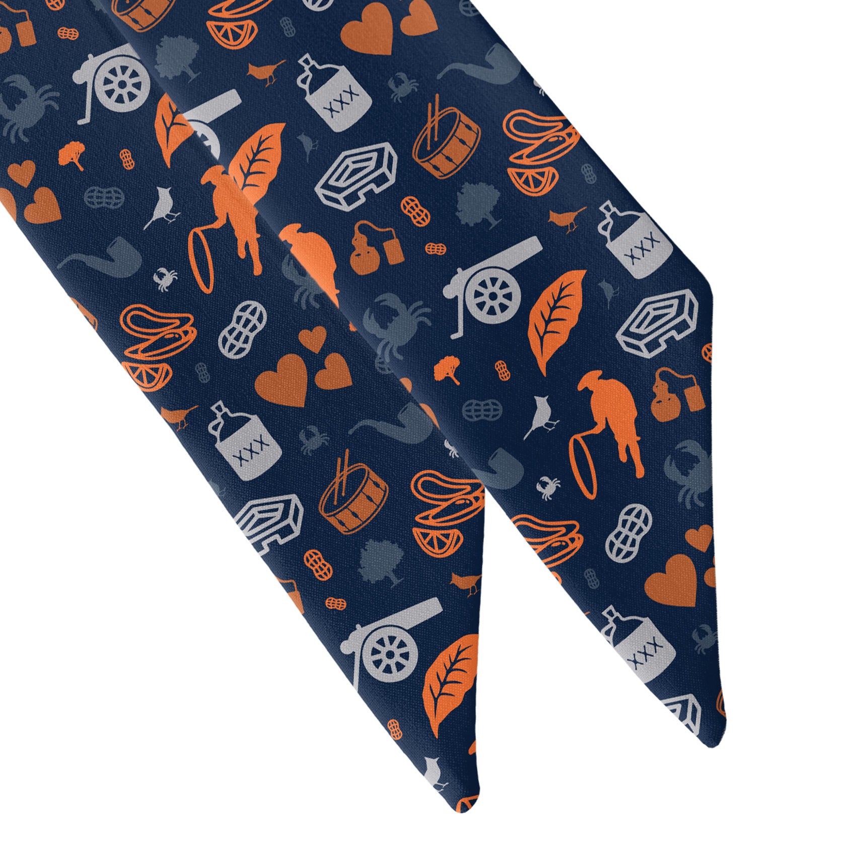 Virginia State Heritage Hair Scarf - Scarf Tapered Ends - Knotty Tie Co.