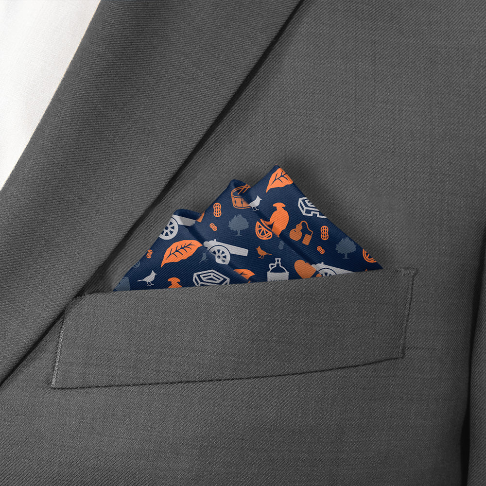 Virginia State Heritage Pocket Square - Stairs Fold - Knotty Tie Co.