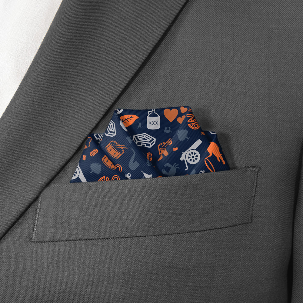 Virginia State Heritage Pocket Square - Scalloped Fold - Knotty Tie Co.