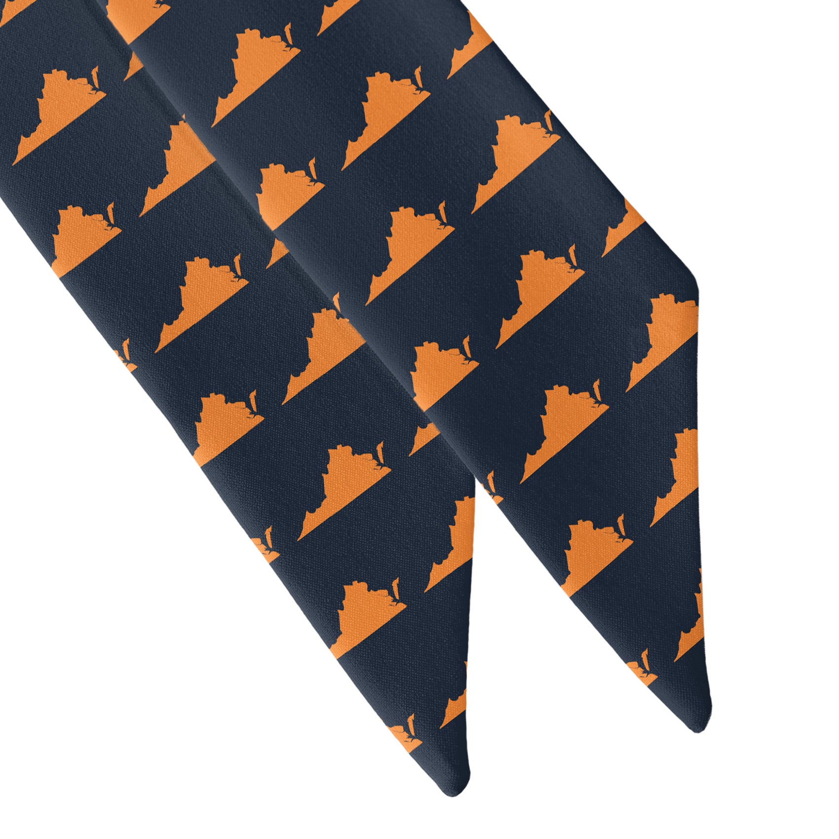 Virginia State Outline Hair Scarf - Scarf Tapered Ends - Knotty Tie Co.