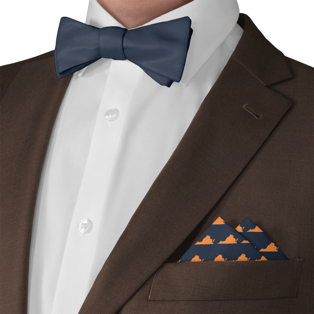 Virginia State Outline Pocket Square - Matching Bow Tie - Knotty Tie Co.