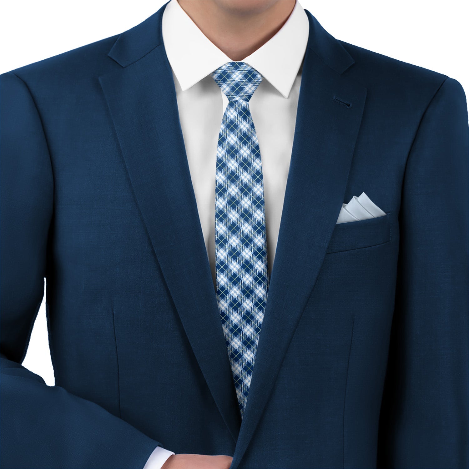 Waffle Plaid Necktie - Matching Pocket Square - Knotty Tie Co.