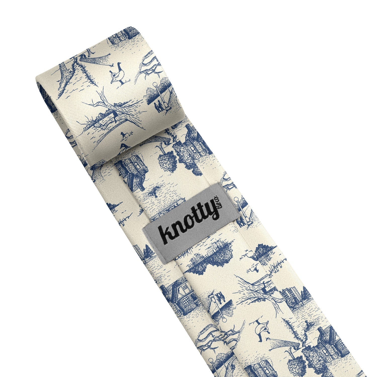Wash Park Toile Necktie - Tag - Knotty Tie Co.
