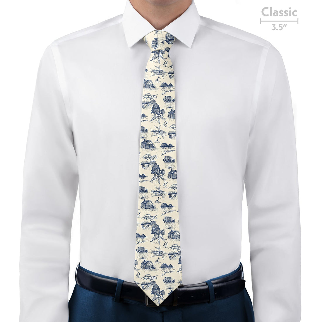 Wash Park Toile Necktie - Classic - Knotty Tie Co.