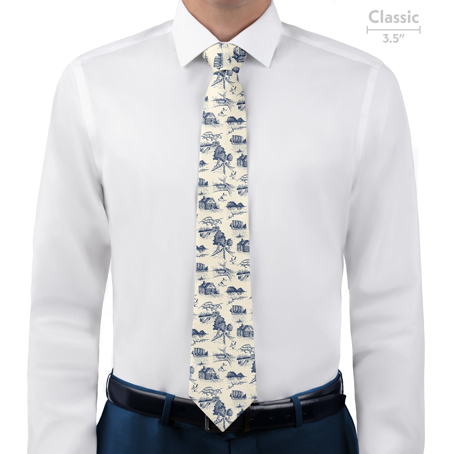 Wash Park Toile Necktie - Classic - Knotty Tie Co.