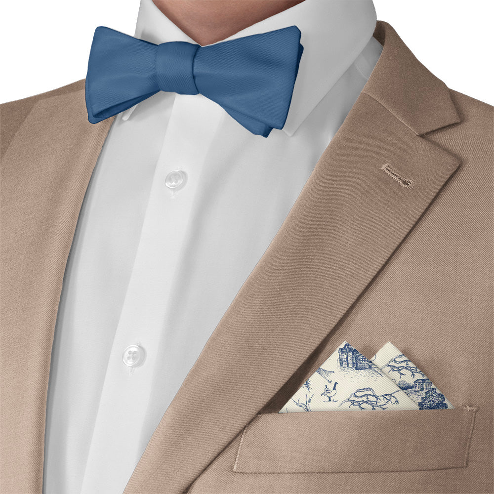 Wash Park Toile Pocket Square - Matching Bow Tie - Knotty Tie Co.
