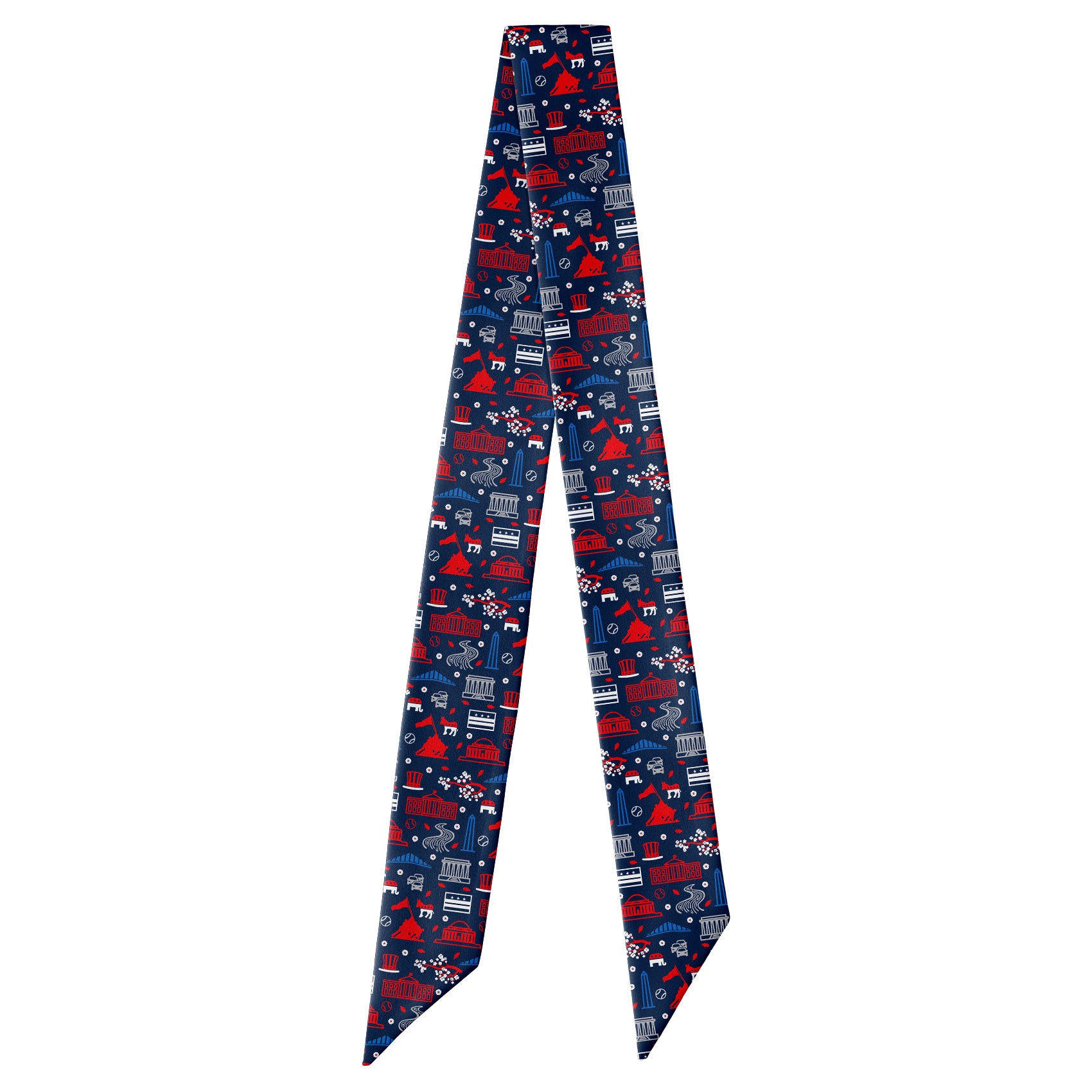 Washington DC Heritage Hair Scarf - Full View of Hair Scarf - Knotty Tie Co.