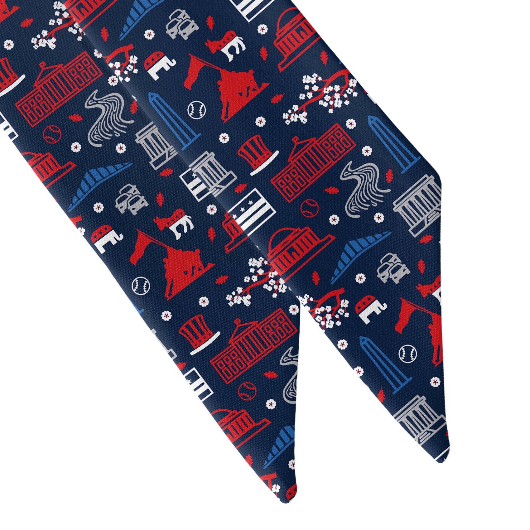 Washington DC Heritage Hair Scarf - Scarf Tapered Ends - Knotty Tie Co.
