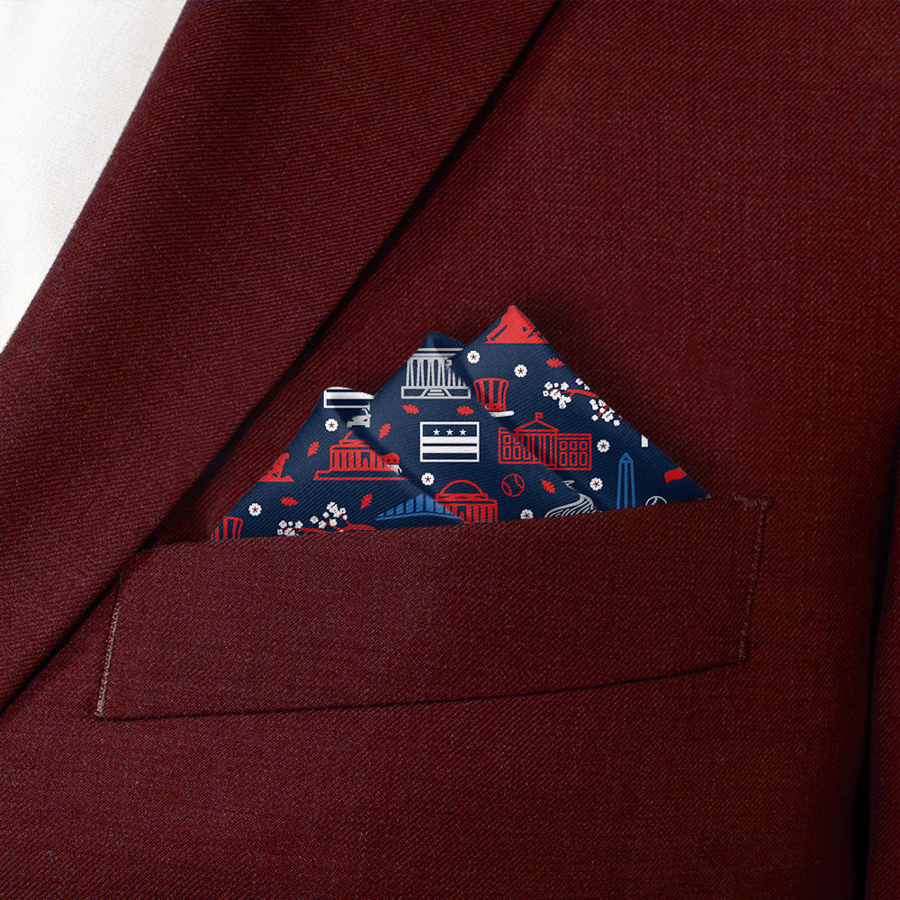 Washington DC Heritage Pocket Square - Stairs Fold - Knotty Tie Co.