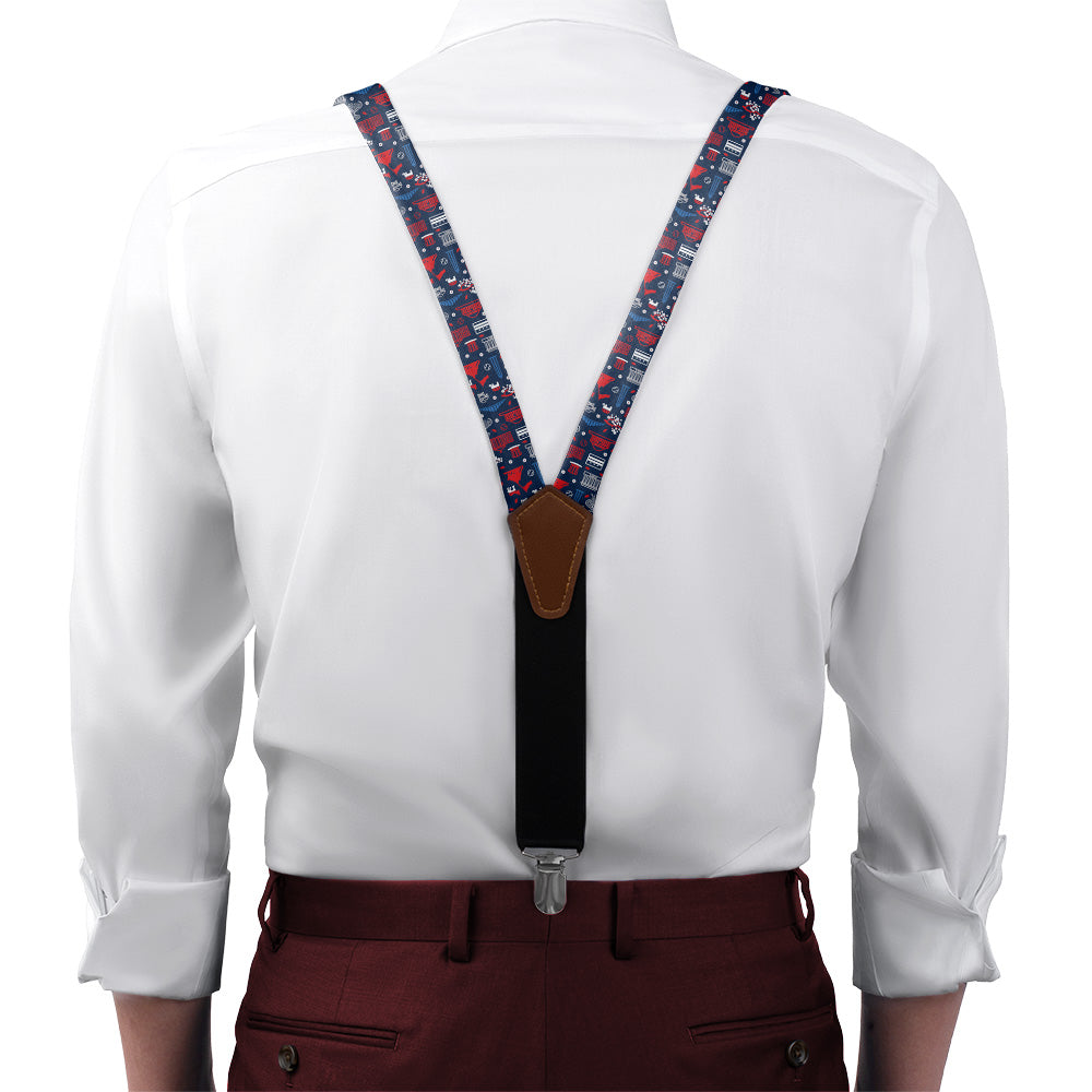 Washington DC Heritage Suspenders - On Model Front View - Knotty Tie Co.