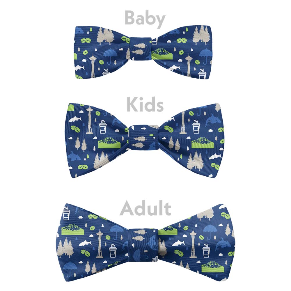 Washington State Heritage Bow Tie - Bow Sizes - Knotty Tie Co.