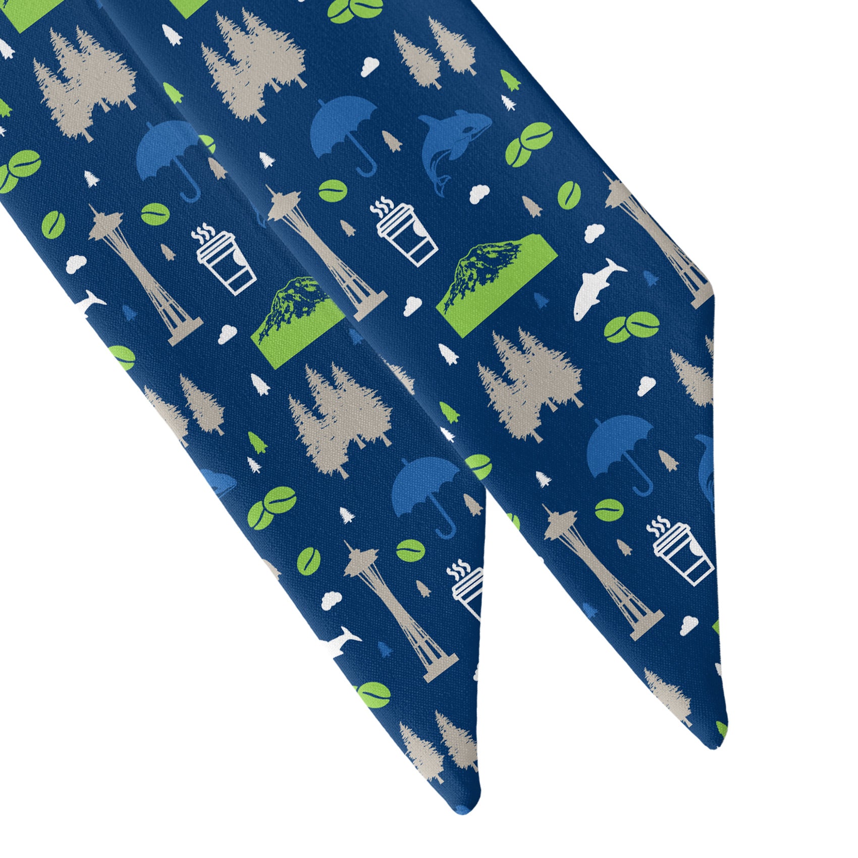 Washington State Heritage Hair Scarf - Scarf Tapered Ends - Knotty Tie Co.