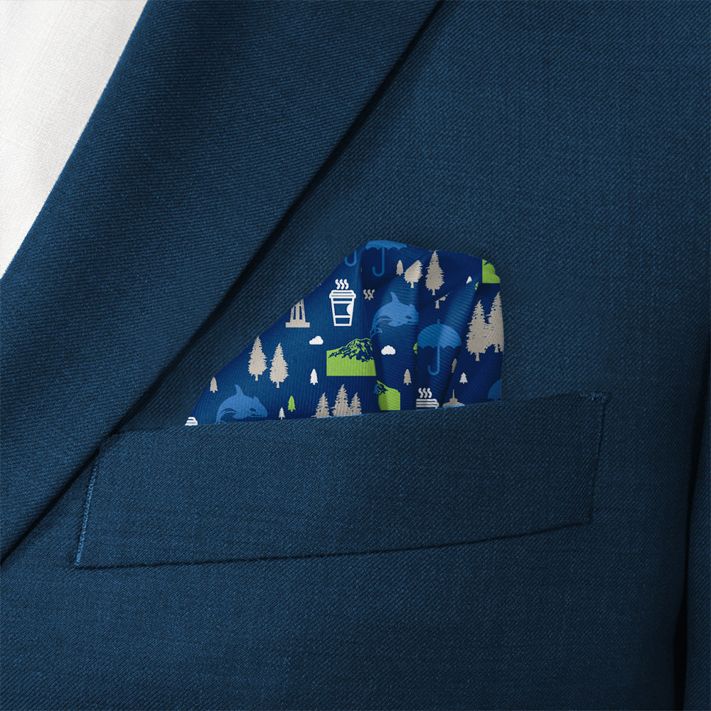 Washington State Heritage Pocket Square - Wave Fold - Knotty Tie Co.