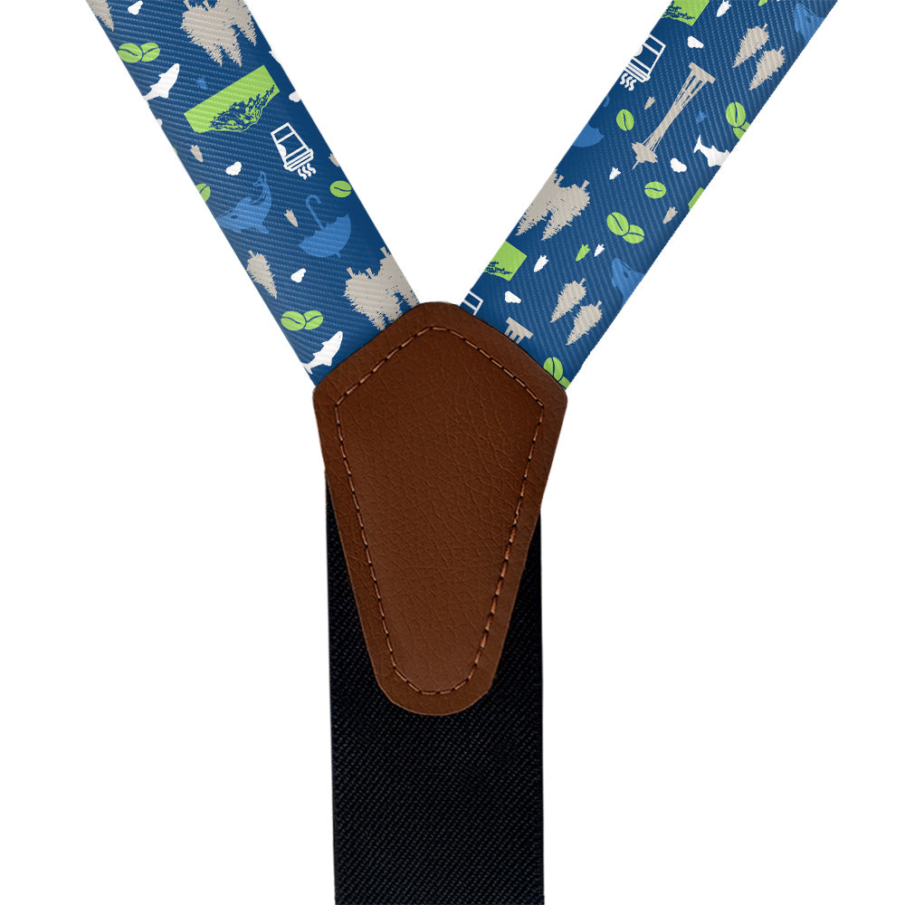 Washington State Heritage Suspenders - Vegan Leather Y-Back - Knotty Tie Co.
