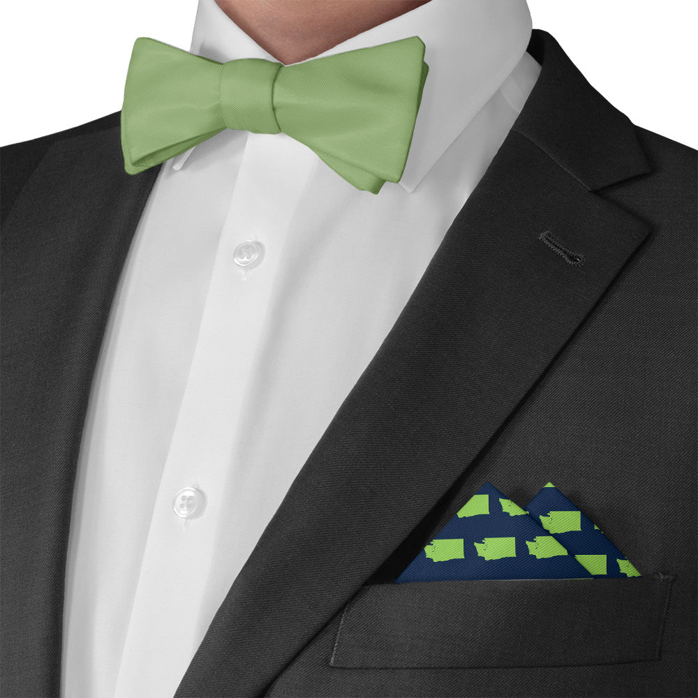 Washington State Outline Pocket Square - Matching Bow Tie - Knotty Tie Co.