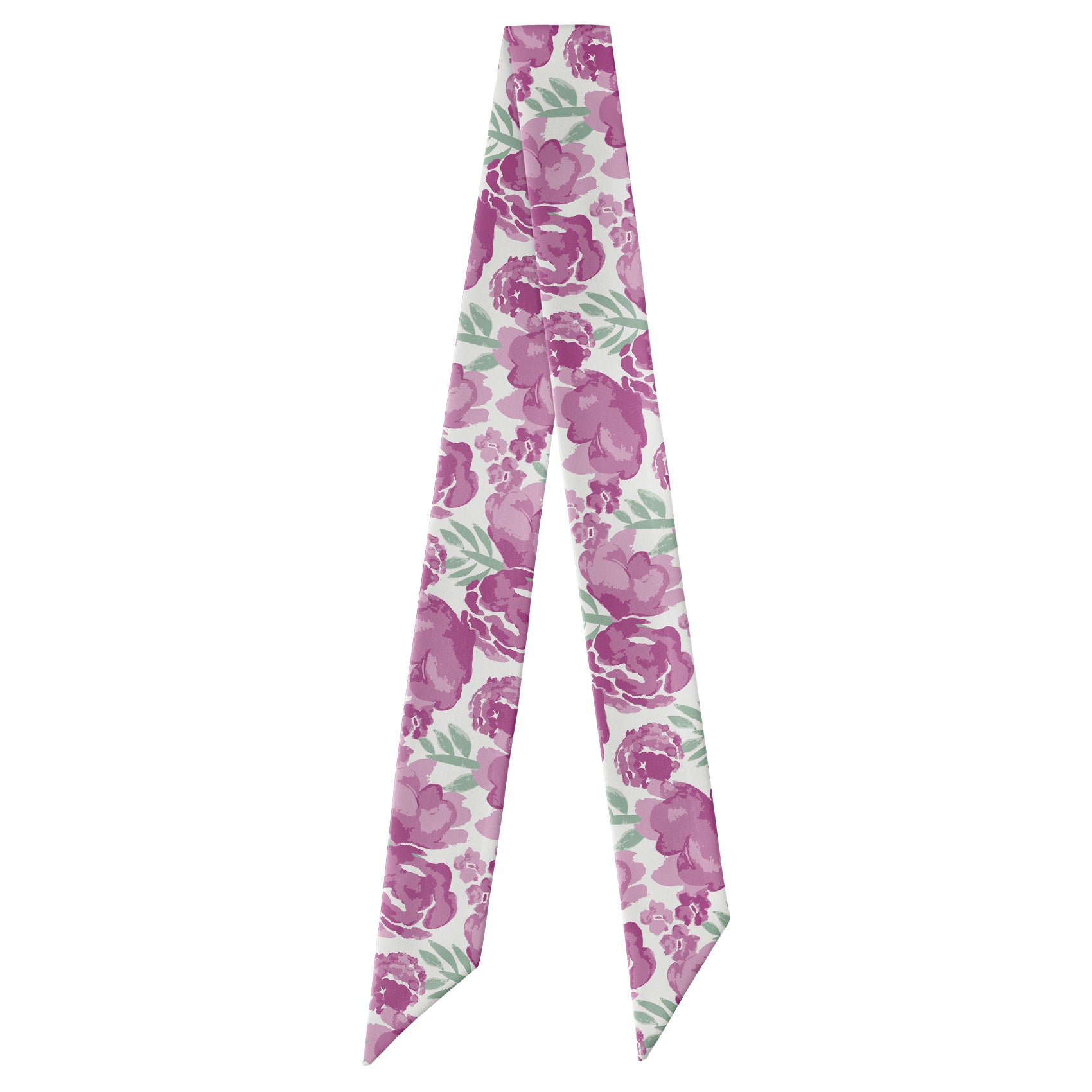 Watercolor Floral Hair Scarf - Full View of Hair Scarf - Knotty Tie Co.