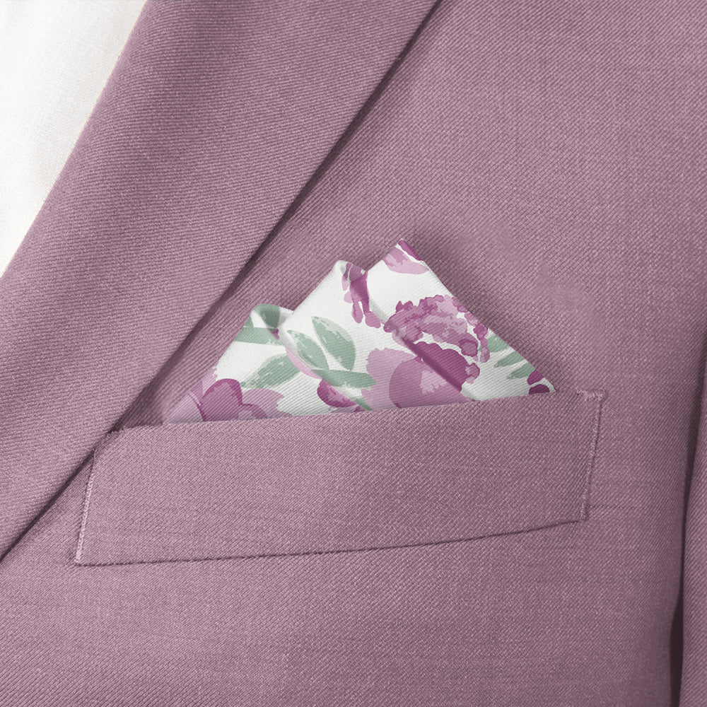Watercolor Floral Pocket Square - Stairs Fold - Knotty Tie Co.
