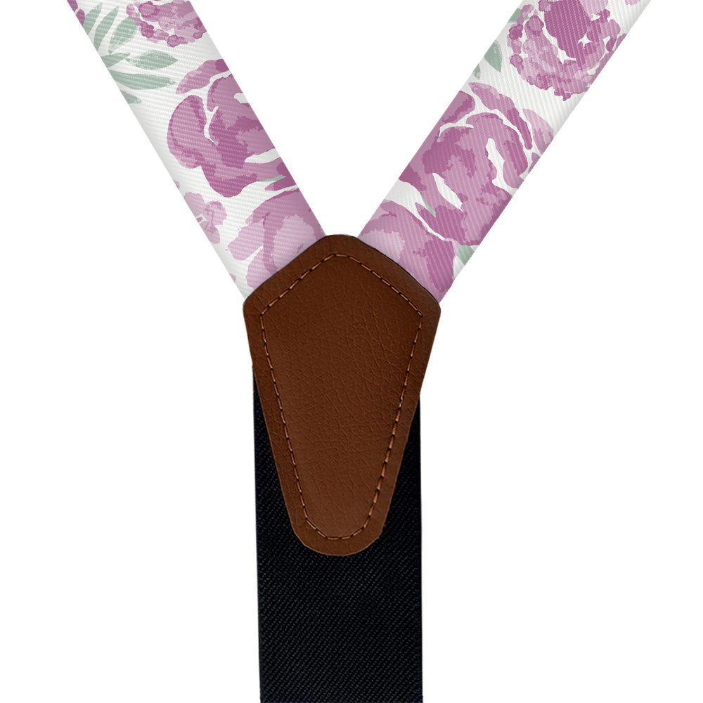 Watercolor Floral Suspenders - Vegan Leather Y-Back - Knotty Tie Co.