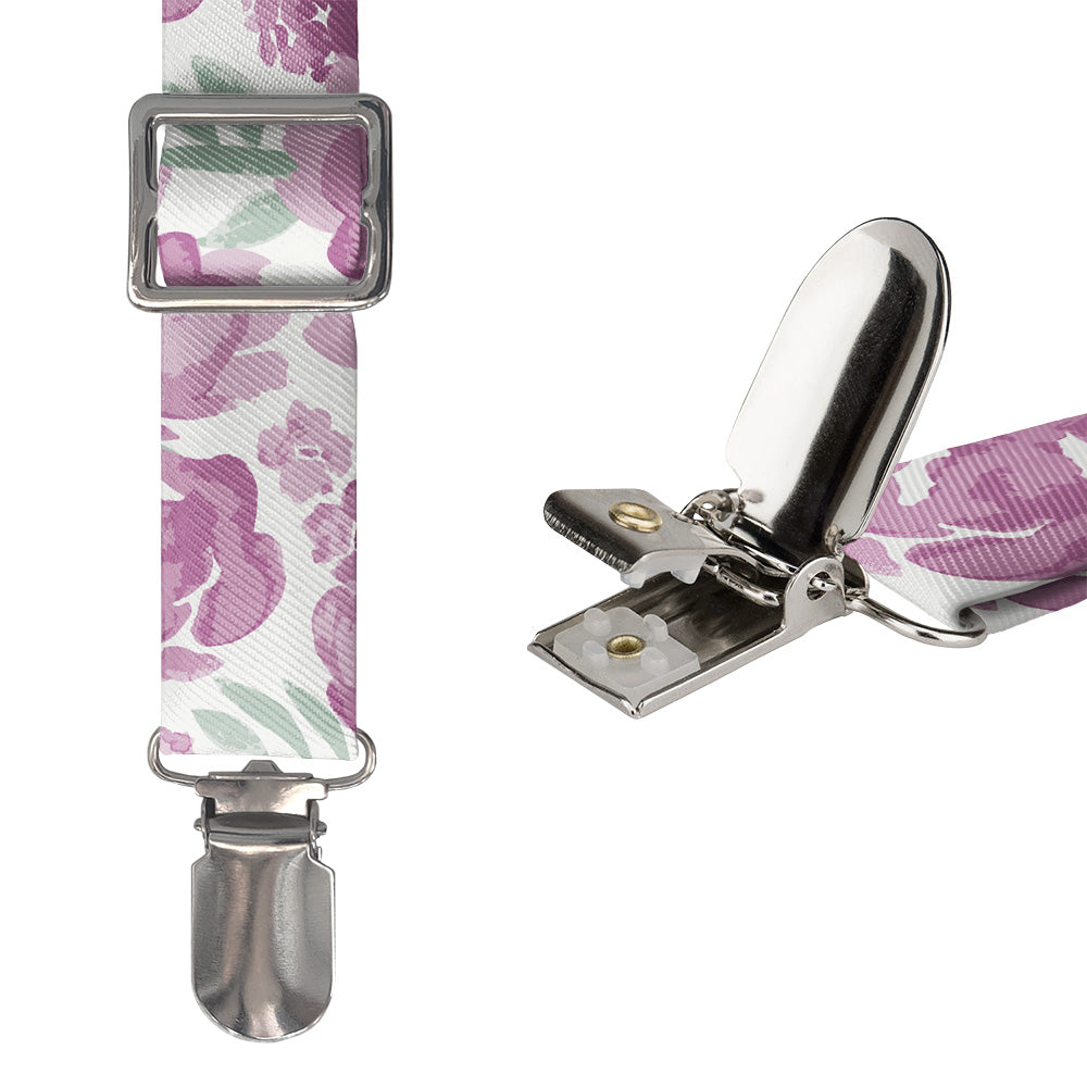Watercolor Floral Suspenders - Hardware and Strap - Knotty Tie Co.