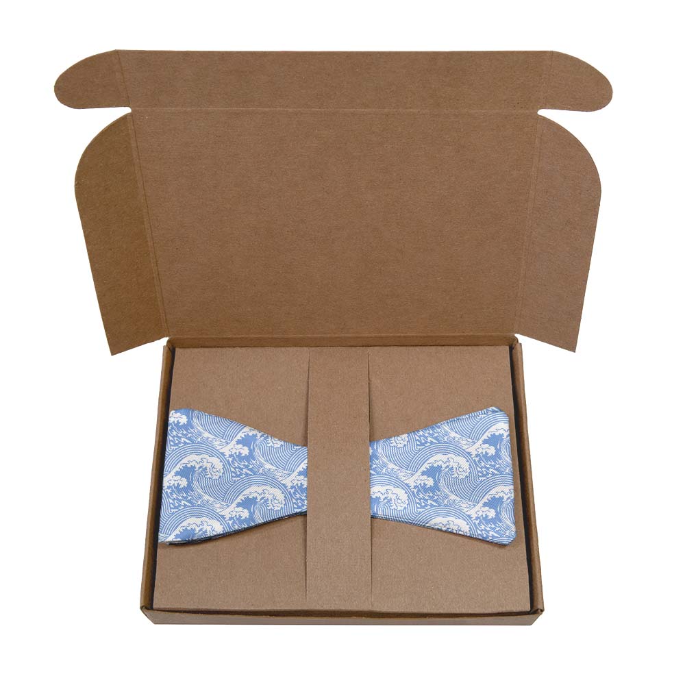 Waves Bow Tie- Kraft Gift Box Packaging - Knotty Tie Co.