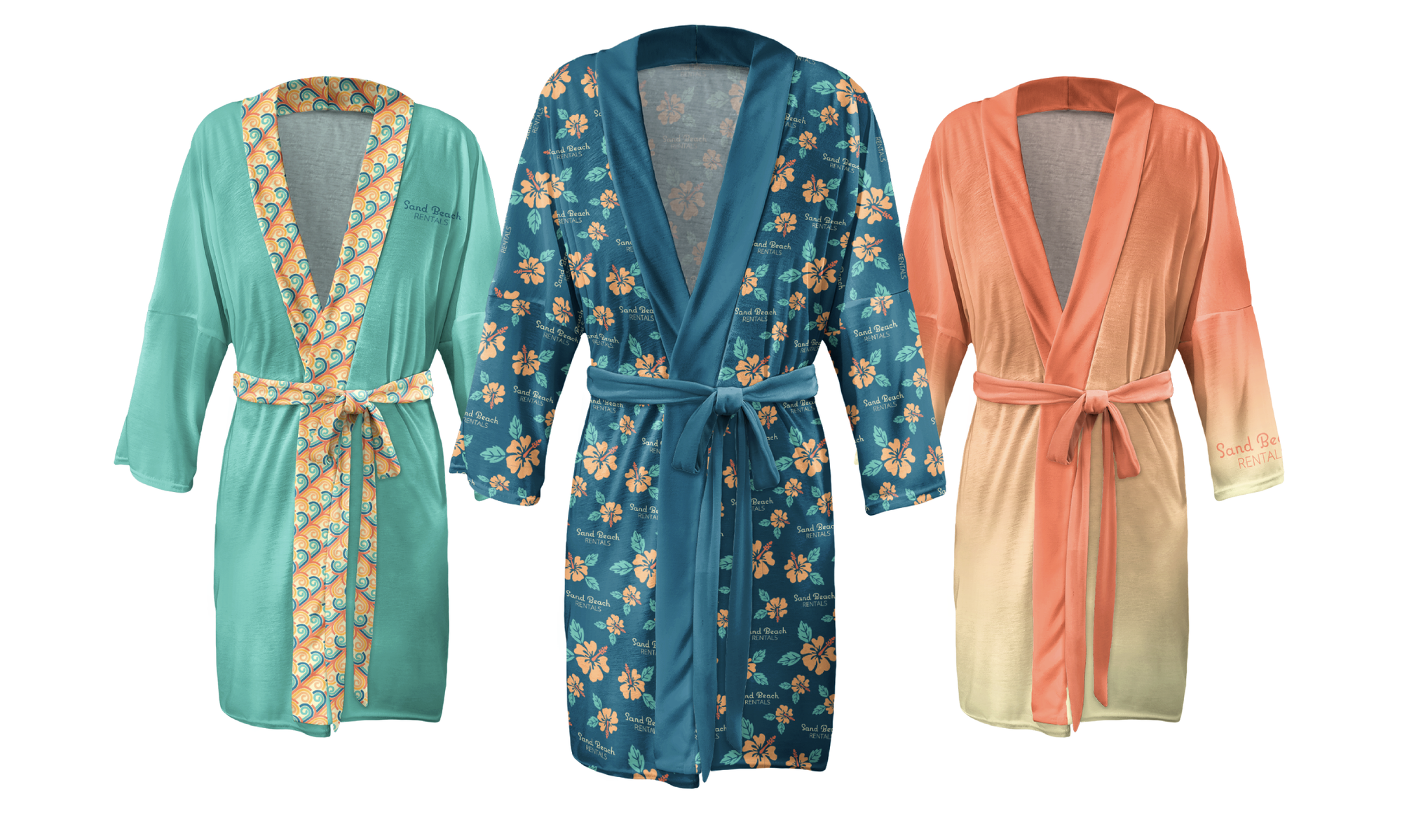 Three custom robes featuring logo design