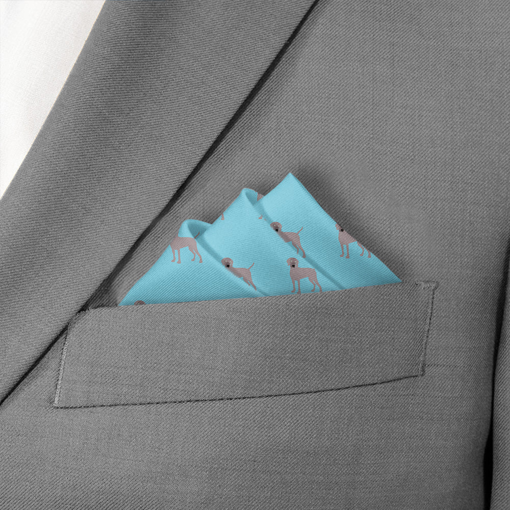 Weimaraner Pocket Square - Stairs Fold - Knotty Tie Co.
