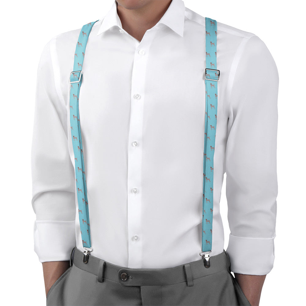 Weimaraner Suspenders - On Model Back View - Knotty Tie Co.