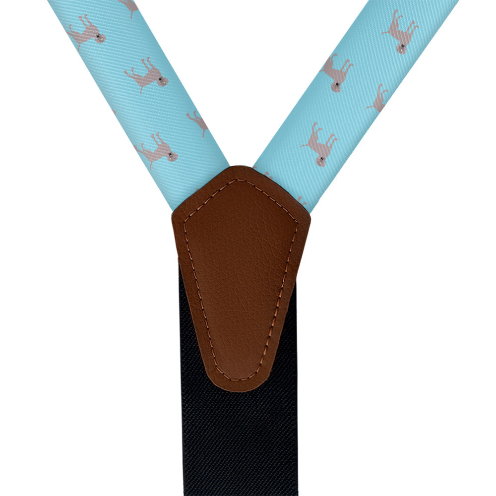 Weimaraner Suspenders - Vegan Leather Y-Back - Knotty Tie Co.
