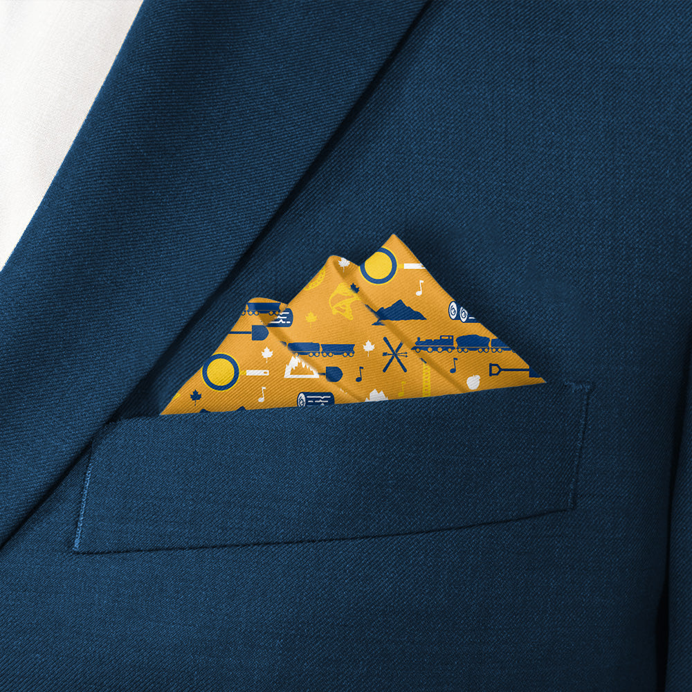 West Virginia State Heritage Pocket Square - Stairs Fold - Knotty Tie Co.