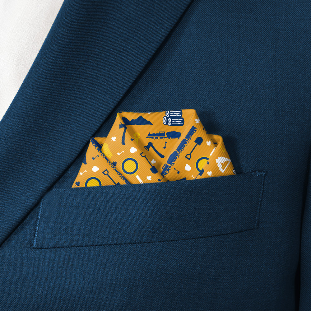West Virginia State Heritage Pocket Square - Scalloped Fold - Knotty Tie Co.