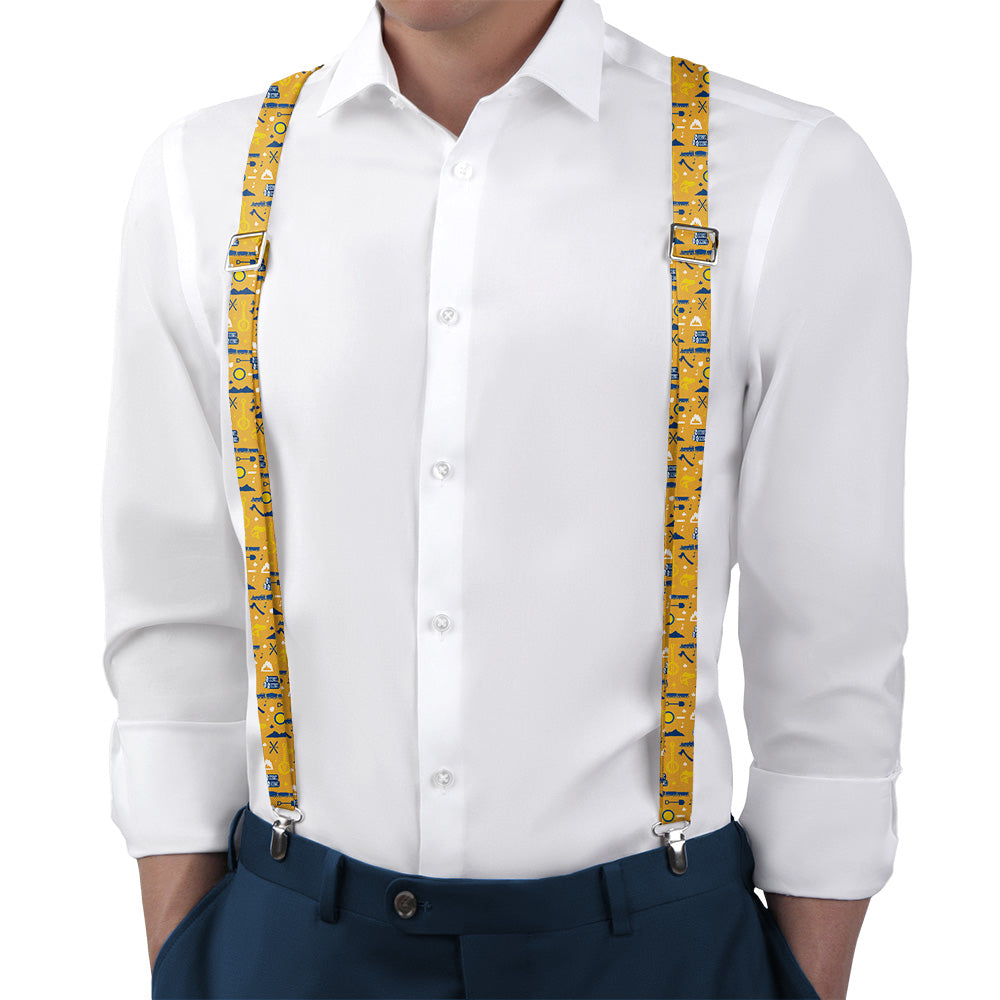 West Virginia State Outline Suspenders - Full Front View - Knotty Tie Co.