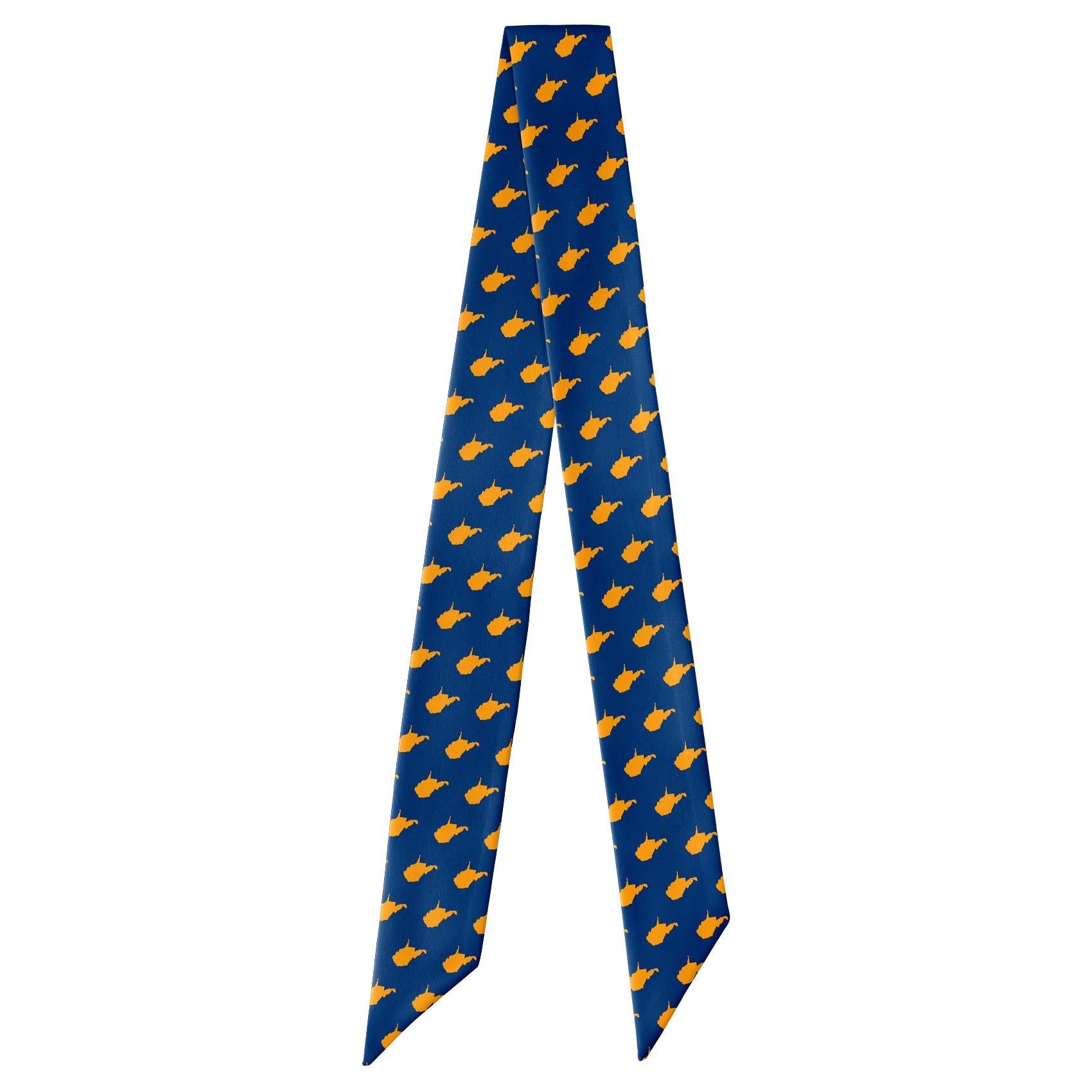 West Virginia State Outline Hair Scarf - Full View of Hair Scarf - Knotty Tie Co.