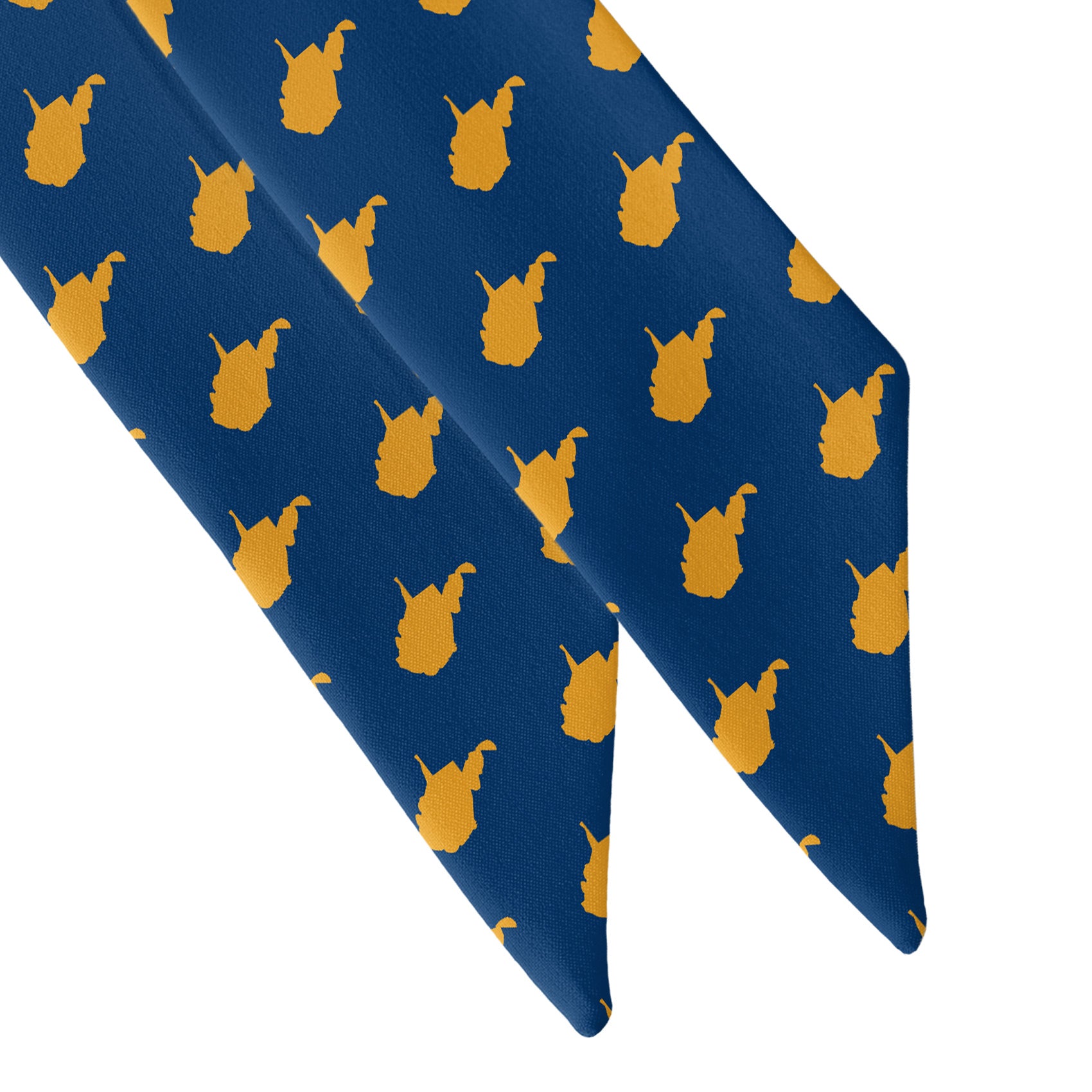 West Virginia State Outline Hair Scarf - Scarf Tapered Ends - Knotty Tie Co.