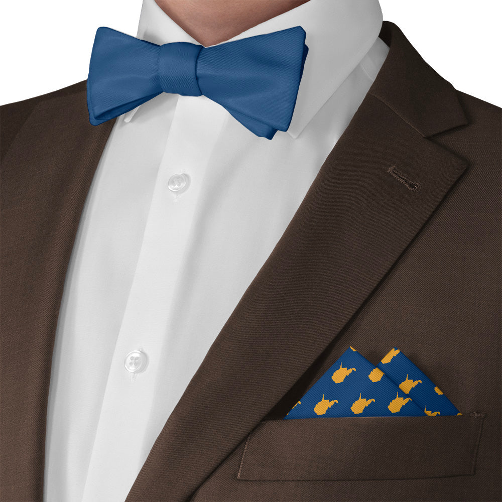 West Virginia State Outline Pocket Square - Matching Bow Tie - Knotty Tie Co.